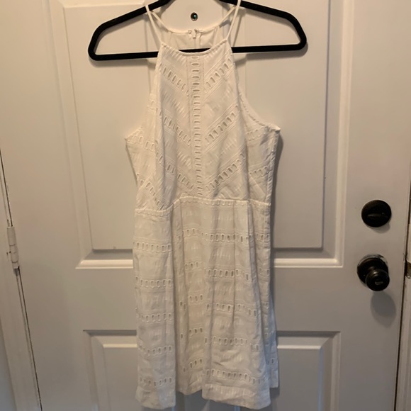 White eyelet embroidered LOFT dress - Picture 2 of 5